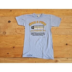 80s Nuke A Puke Blue Yellow T-shirt Sz M Funny